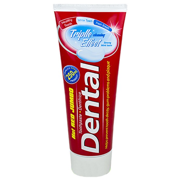 Зубная паста Тройной эффект Dental Hot Red Jumbo Triple effect, 250 мл